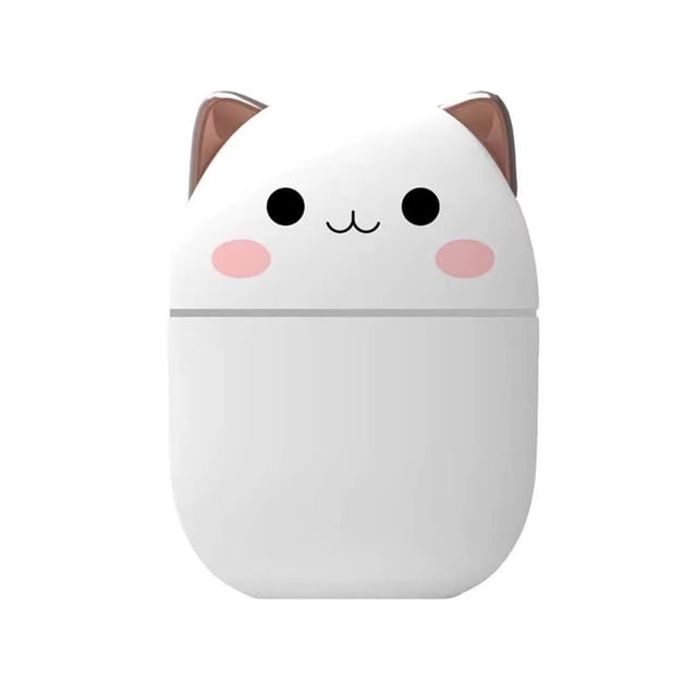 Bewildely Humidificador de aire, decoración continua/intermitente, difusor de Aroma para dormitorio con botón de luz nocturna, generador de Humidificadores Blanco