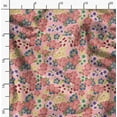 thumbnail image 2 of Soimoi Floral Print - Orange, Pure Silk Fabric - 42 Inch Wide, 1 Yard, Lightweight Material, Perfect For Elegant Dresses, Sarees, Scarves, 2 of 6