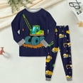 thumbnail image 2 of Hessimy Toddler Boys Girls Spring Summer 2Pcs Long Sleeve Pullover Sweatshirt Tops Joggers Pants Soft Sweatsuit, Pullover Jogger Set(Navy,3-4 Years), 2 of 5