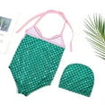 thumbnail image 4 of WUXIAN Girls Swimwear One Piece Bathing Suit Bow Bikini Tankini Infant Swimwear With Hat Beach Bathing,Green,3-6 Months, 4 of 4