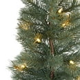 thumbnail image 4 of Nearly Natural 4ft. Green Pine Artificial Christmas Tree with 70 Warm White Lights Set in a Burlap Base, 4 of 5