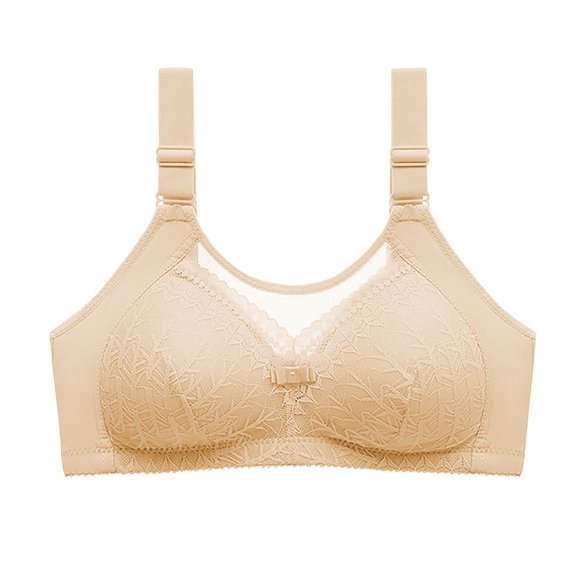 SROBPTY Womens Bras Plus Size Summer Back Buckle Embroidery Thin Style Ventilate Bra without Steel Rim