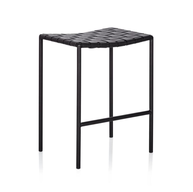 Soho Midcentury Modern Leather Weave Bar Stool (26inch/ 30inch