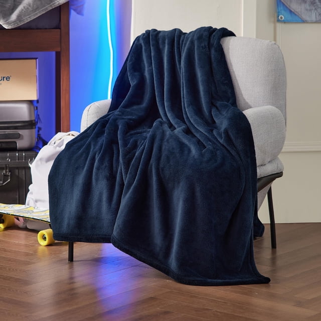Manta polar Bedsure Twin XL, ligera, azul marino, 170 x 230 cm