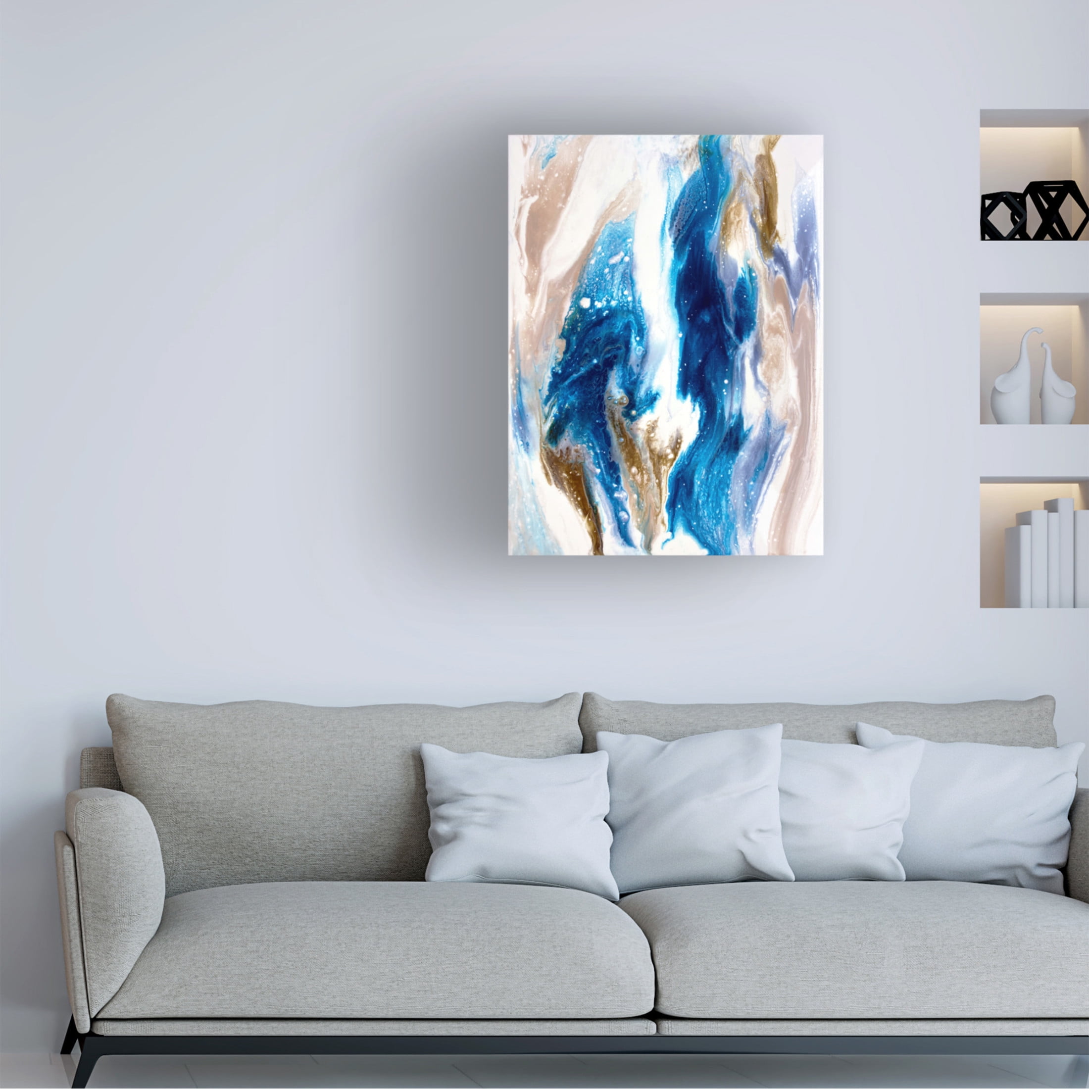 Trademark Fine Art Alyson Storms  Sapphire Wave Canvas Wall Art