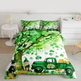 thumbnail image 2 of Feelyou Farmhouse Gnome Full Size Comforter Sets, Shamrock Truck Day Bedding Sets, 3pcs, 2 of 8