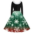 thumbnail image 3 of TIMIFIS Robes de Noël pour Femmes, Robes Maxi pour Femmes Robe Vintage de Vacances Manches Longues Col en V en Fourrure Robe Dos Nu, 3 of 3