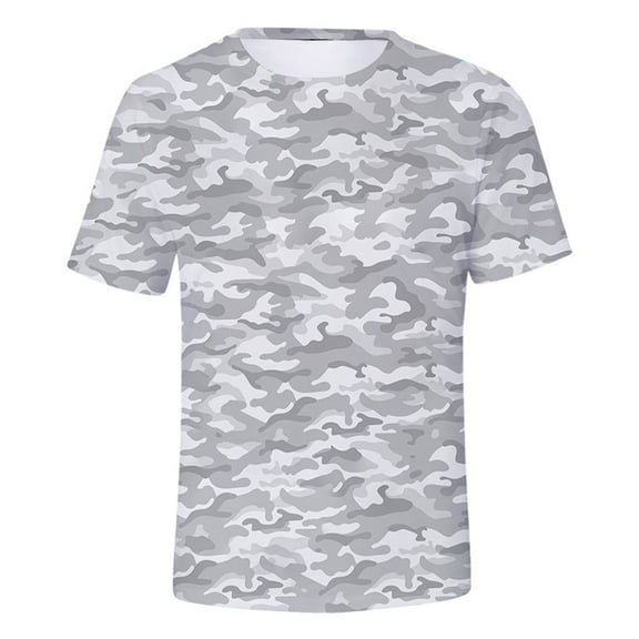 Summer Men's Camo T Shirt Round Neck Short Sleeved Comfortable Tshirts