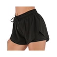 thumbnail image 1 of Women's Running Shorts Double Layer Fitness Workout Athletic Shorts, Black, Small, 1 of 7