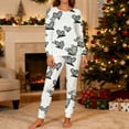thumbnail image 2 of Meichang Valentine's Day Pajama Outfit Set Couples Matching Long Sleeve Heart Print Sleepwear 2 Piece Set, 2 of 9