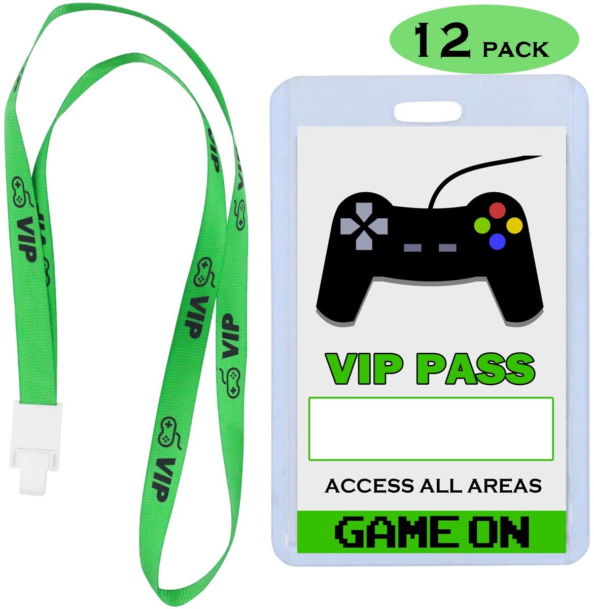 Video Game Party Supplies Vip Pass Tickets Gamer Party Vip Pass Lanyards Cards And Card Holders For Kids Gaming Themed Birthday Party Favors Supplies Decorations 12 Pack Walmart Com Walmart Com