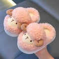 thumbnail image 2 of newwalpole Girls Boys Sheep Slippers Kids Non Slip House Shoes Cute Animal Plush Cotton Soft Bedroom Slippers for Fall Winter Pink for Size 1, 2 of 7