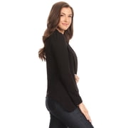 MOA COLLECTION Womens Classic Casual Work Draped Open Front Blazer with Plus Size