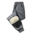 thumbnail image 4 of CQONEPT Men's Sherpa Lined Sweatpants Elastic Waist Jogger Pant Thick Thermal Winter Loose Fit Pants with Pockets Dark Gray L, 4 of 4