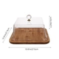 thumbnail image 2 of Household Dessert Display Tray With Clear Lid Wooden Cake Preservation Plate For Cake Shop, 2 of 6