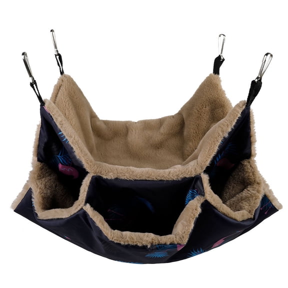 Colourtree Navy Small Pet Cage Hammock Triple Layer Hammock Hamster Guinea Pig Cage Accessories Bedding Cozy Ferret Tunnel Cave Small Animals Bed for Chinchilla Sugar Glider