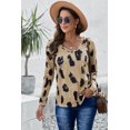 thumbnail image 4 of ABPHQTO Blusa de mujer con estampado de leopardo y manga larga, 4 of 5