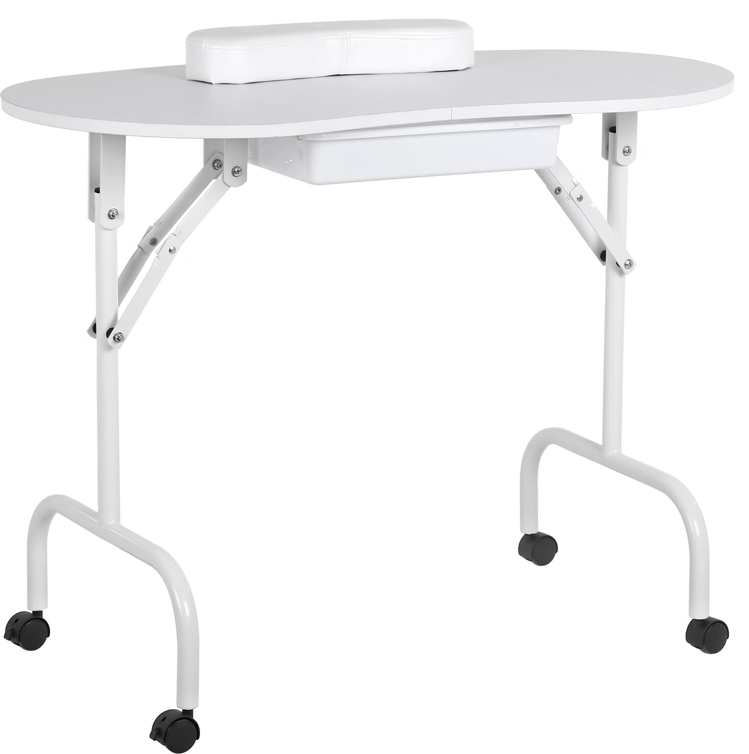 YRLLENSDAN Portable Manicure Table White with Drawers, Folding Nail