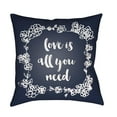 thumbnail image 1 of Surya Love All You Need 18" x 18" Medium Square Throw Pillow QTE046-1818, 1 of 2