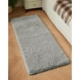 thumbnail image 4 of Gray Bathroom Runner Rug 24x59 Non Slip Fluffy Long Bath Mat for Bathroom Floor Washable Plush Luxury Bath Rug for Tub Absorbent Shower Sink Mat Bedside Rug, 4 of 18