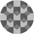 thumbnail image 1 of Ahgly Company Machine Washable Indoor Round Transitional Silver Gray Area Rugs, 3' Round, 1 of 7