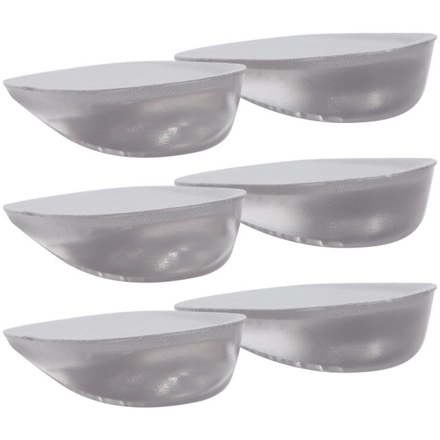 Almohadilla Elevadora De Talón, 3 Pares/juego De 2,5 CM De Altura De Silicona Para Aumentar La Mitad De La Plantilla, La Escuela Para Deportes En El Hogar Al Aire Libre ZAQW Gris