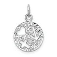 thumbnail image 3 of FB Jewels Sterling Silver Rhodium-plated Cut-out Heart, Cross, Anchor Charm, 3 of 3