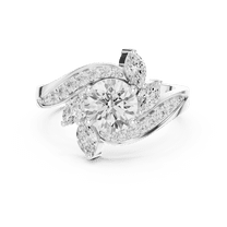 Zuwelria 1.59 Carat Wonderful Round Shape Moissanite Diamond Engagement Ring - Bridal Ring - Promise Ring | 18K White Gold Over Sterling Silver | D/VVS1 Size 5