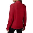 thumbnail image 4 of Garbnen S-5XL Womens Long Sleeve Rash Guard Zip Front Womens Sun Protection Shirts Summer Outdoor Running Going Out Tops Women with Thumb Holes Red 4XL, 4 of 7