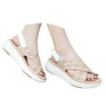thumbnail image 1 of IUJSOY Sandales de Marche pour Femmes à Découpes, à Brides Croisées, Compensées, Slingback, Chaussures de Plage et de Robe, 1 of 8