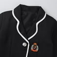 thumbnail image 5 of YONGHS Boys Girls Japanese Korean School Uniform Long Sleeves Shirt Blazer Suit with Mini Skirt Pants Tie Girls Black 4-5, 5 of 7