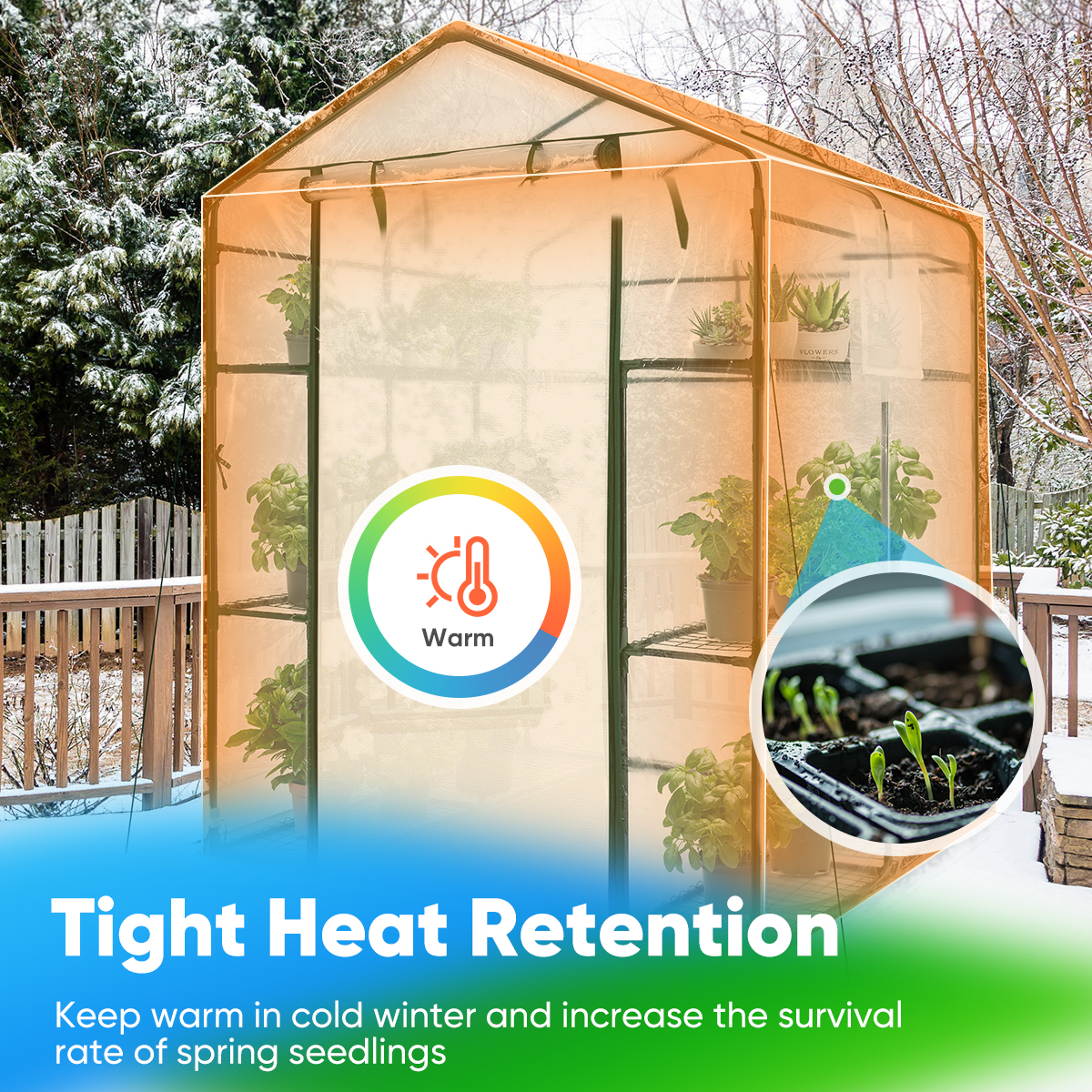 Quictent Mini Greenhouse 56"x56"x77" Walk-in Greenhouse, Transparent PVC Cover, 12 Shelves