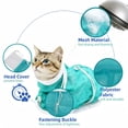thumbnail image 6 of Breathable Mesh Anti Scratch Adjustable Cat Grooming Bag for Nail Trimming, Bathing - Polyester Soft Cat Washing Bag (Green-White), 6 of 7