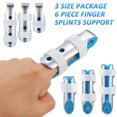 thumbnail image 4 of Férulas para dedos de 6 piezas Estabilizador de dedo de soporte de dedo de metal para adultos y niños Fijación de la articulación del nudillo del dedo, 3 tamaños (azul), 4 of 5