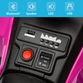 thumbnail image 4 of Kidzone 6V Ride on ATV, Battery Powered 4-Wheeler Electric Vehicle for Toddlers w/ Bluetooth, USB, Storage Box, LED Headlight, Safe Speed 1.5-2 km/h, Ages 18+ Months - Pink, 4 of 7