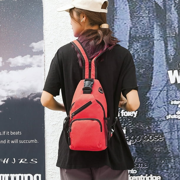 Bolsas De Hombro Bolso de hombro de tela Oxford a la moda para mujer, mochila grande de viaje de Color sólido