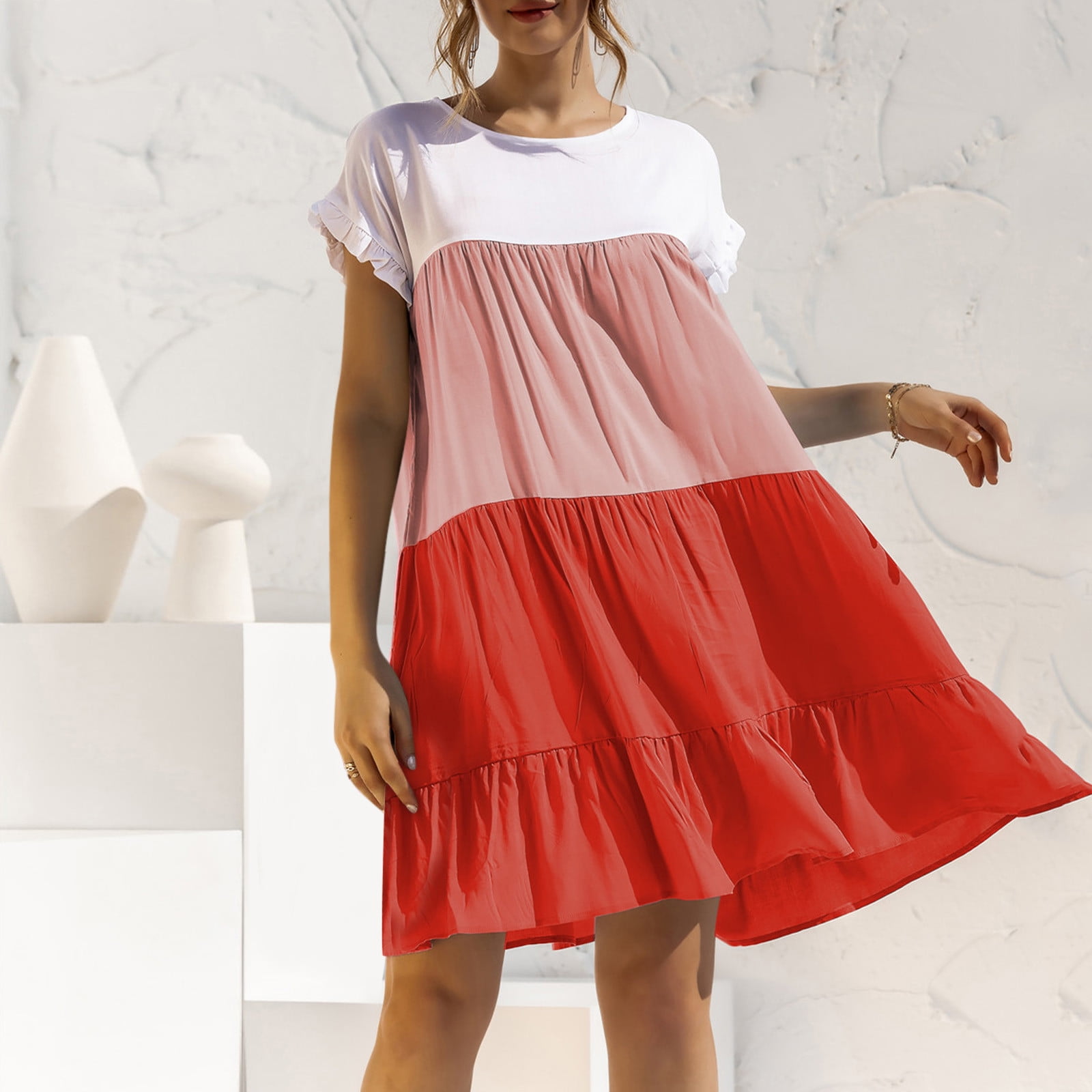 Women S Clothing Line Fashion Skirt One Piece Swing Design Women Midi Dress Short Sleeve Loose A S Summer Casual Dresses Club Oficiorodrigues Com Br