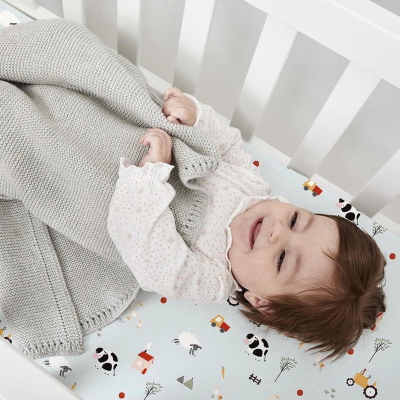 Bimocosy Crib Sheets Fitted 4 Pack for Baby Boys & Girls, Soft Microfiber Toddler Bed Sheets for Standard Crib & Toddler Mattresses 52'’ x 28'' (Ranch)