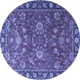 thumbnail image 1 of Ahgly Company Machine Washable Indoor Round Persian Blue Traditional Area Rugs, 4' Round, 1 of 4