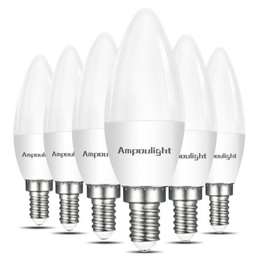 E12 LED Candelabra Bulbs 2700K Warm White 6W 60Watt Equivalent, Ceiling Fan Chandelier Light Bulbs