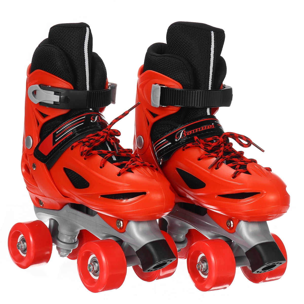 Adjustable Kids Girls Boys Rink Skates 4 Wheels Quad Roller Skates Skating Shoes 