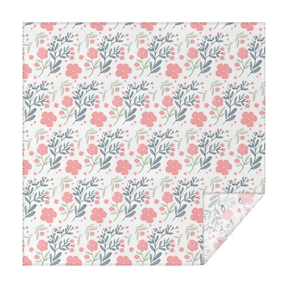 Floral Square Tablecloth 42x42in(107x107cm) – Waterproof Polyester Printed Table Cover, Wrinkle Resistant & Washable for Kitchen Dining Picnic Party Decor, Thanksgiving,Christmas, Spring,Flower