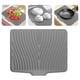 thumbnail image 1 of Tapete de secado para encimera (1 unidad), escurridor de platos sin taladro, bandeja de drenaje que protege las superficies y organiza los utensilios de cocina (gris)., 1 of 9