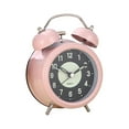 thumbnail image 3 of Reloj despertador analógico, pequeño reloj silencioso, Esfera luminosa, diseño Vintage de Metal, alarma Digital fuerte, despertador de doble campana Rosa, 3 of 8