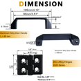 thumbnail image 2 of Kootans 2 Juegos De Manija De Puerta Y Bisagras De Marco De La Serie 2020, Kit De Instalación Para Perfil De Extrusión De Aluminio De 20 X 20, Ranura De 6 Mm, 4 Bisagras De Aleación De Zinc, 2 Manijas, 2 of 5