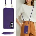 thumbnail image 3 of Crossbody Wallet Case for Samsung Galaxy S25, RFID Blocking Premium PU Leather Shoulder Strap Lanyard Shockproof Magnetic Cover with Card Holder Kickstand Case for Samsung Galaxy S25, Purple, 3 of 8