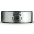 thumbnail image 2 of Tungsten Police Cop Authority Crest Badge Band Ring 8mm Men Women Comfort Fit Brushed Gray Flat Cut Black Polished, 2 of 4
