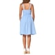 thumbnail image 3 of Vestido sin mangas de cuadros Gingham para mujer Inspire Chic, vestido midi fluido con fruncidos y corte A, azul, talla S, 3 of 6
