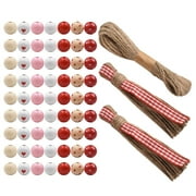 1 Set Romantic Loose Beads Multi-purpose DIY Wood Beads for Valentine's Day Crafts