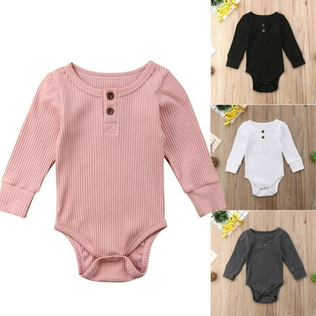Cotton Knit Romper - Newborn Baby Boy Girl Knit Jumpsuit Romper Bodysuit Cotton Clothes Outfits